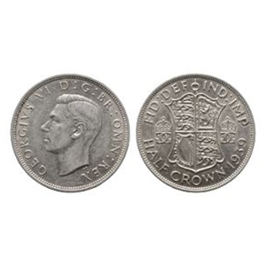 English Milled Coins - George VI - 1939 Halfcrown