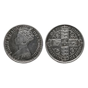 English Milled Coins - Victoria - 1873 (MDCCCLXXIII) Die 47 - Gothic Florin