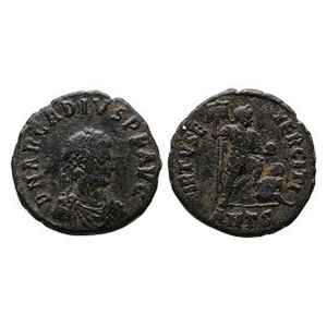 Ancient Roman Imperial Coins - Arcadius - Emperor Standing AE Follis