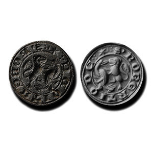 Medieval Bronze Round Seal Matrix for Robert Ode