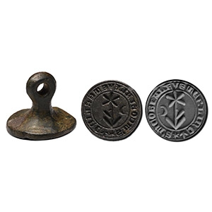 Medieval Bronze Round Seal Matrix for Jacob