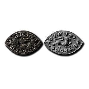 Medieval Bronze Vesica-Shaped Seal Matrix of Thomas Le Deve