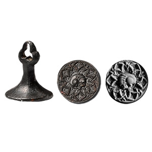 Medieval Bronze Round Seal Matrix with Lion