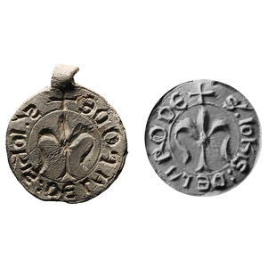 Large Medieval Round Lead Seal Matrix for John de la Rhodes