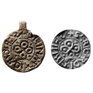 Large Medieval Round Lead Seal Matrix of Richard