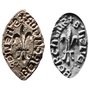Large Medieval Lead Vesica-Shaped Seal Matrix
