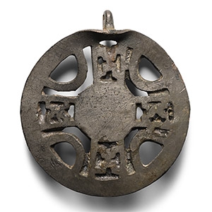 Anglo-Saxon Tinned Bronze Openwork Horse Harness Mount