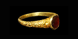 Post Medieval Gold Ring with Garnet