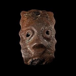 Anglo-Scandinavian Viking Bronze Stirrup Mount with Face
