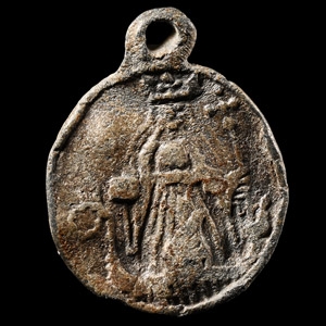 Medieval Lead Pilgrims Pendant with Saint