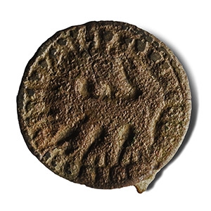 Anglo-Saxon Bronze Regardant Beast Disc Brooch