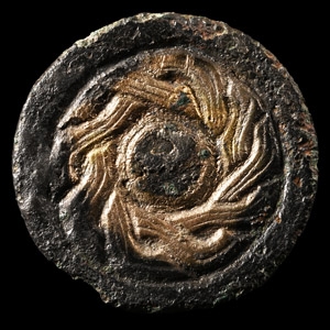 Anglo-Saxon Gold Chip-Carved Bronze Roundel