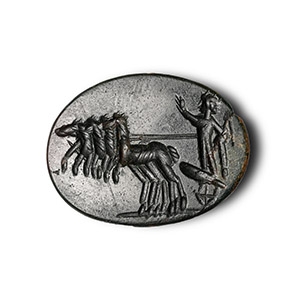 Romano-British Gemstone with Helios Driving Quadriga