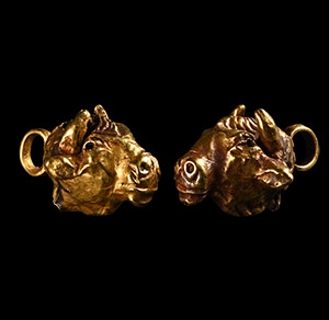Western Asiatic Gold Bull-Headed Pendants