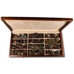 Post Medieval Mixed Metal Artefact Collection in Case