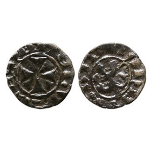 World Coins - Crusader Issues - Lusignan Kingdom of Cyprus - Janus - AR Billon Denier