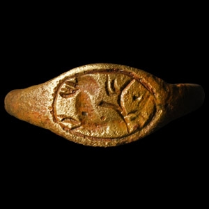 Hellenistic Bronze Ring with Stag