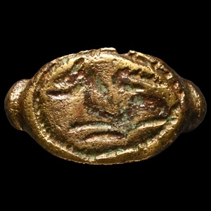 Roman Period Bronze Ring with Lion