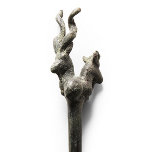 Luristan Bronze Implement with Antelope Heads