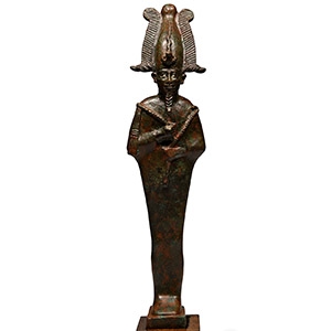Bronze Osiris with Silver-Inlaid Eyes