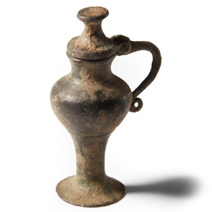 Hellenistic Bronze Lidded Cosmetic Vessel