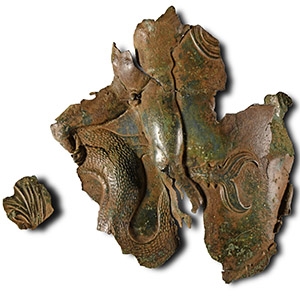 Hellenistic Bronze Armour Section with Herakles Fighting Hydra