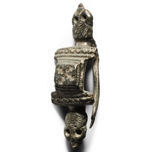 Roman Bronze Plate Brooch with Animal Heads