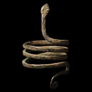 Romano-Egyptian Bronze Snake Ring