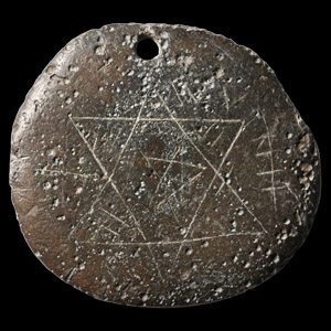 Medieval Bronze Pendant with Magical Symbols