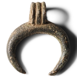 Roman Bronze Lunar Pendant