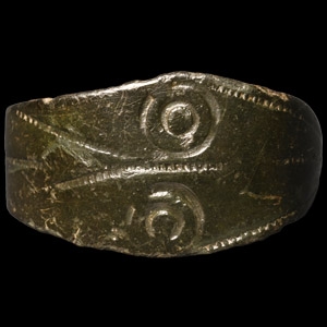 Greek Bronze Ring with Face