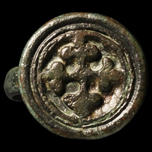 Medieval Bronze Ring with Cross Crosslet