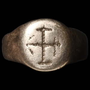 Medieval Silver Ring with Anchor Cross