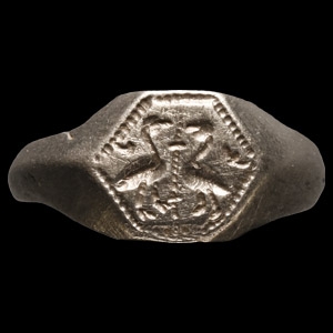 Medieval Silver Ring with Birds