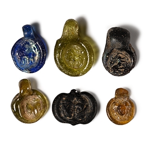 Roman Decorated Glass Pendant Group