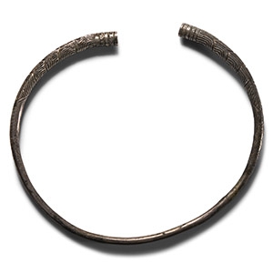 Western Asiatic Silver Decorated Torc