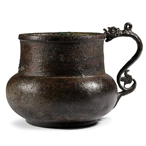 Timurid Bronze Vessel with Animal Handle