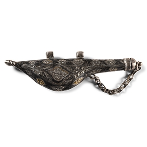 Safavid Silver and Niello Perfume Bottle