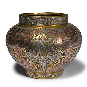 Indian Decorated Gilt Copper Vase