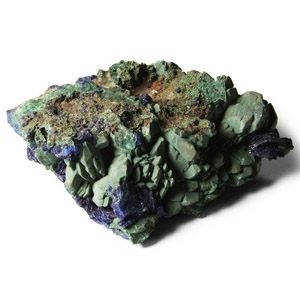 Natural History - Historic Azurite on Malachite Mineral Specimen