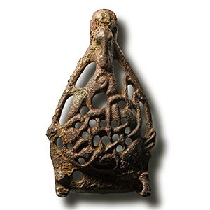 Anglo-Scandinavian Viking Bronze Three-Dimensional Urnes Stirrup Apex Mount