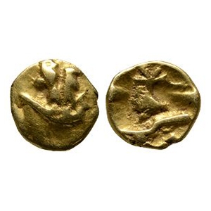 Celtic Iron Age Coins - Gallo-Belgic - Morini Boat Tree - Av Gold Celtic Quarter Stater
