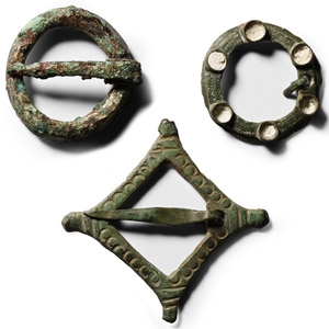 Medieval Bronze Ring Brooch Group