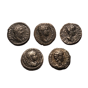 Ancient Roman Imperial Coins - Hadrian to Elagabalus - Mixed AR Denarii Group [5]