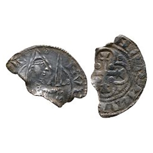 English Medieval Coins - Stephen and the Anarchy - Eustace Fitzjohn - AR Penny Fragment