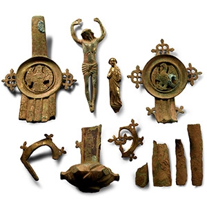 Medieval Processional Cross Fragment Group