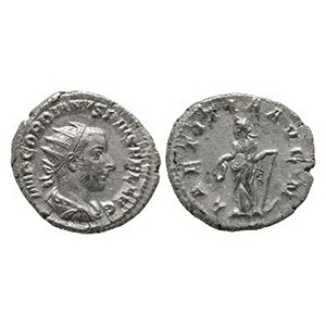 Ancient Roman Imperial Coins - Gordian III - Laetitia AR Antoninianus