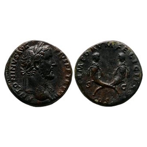 Ancient Roman Imperial Coins - Antoninus Pius - Crossed Cornuacopiae AE Sestertius
