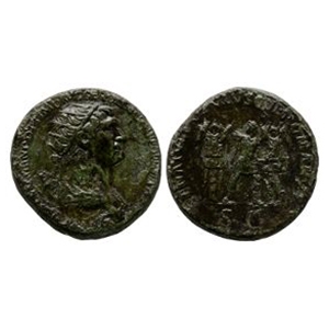 Ancient Roman Imperial Coins - Trajan - Emperor in Military Dress AE Dupondius