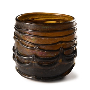 Abbasid Brown Glass Beaker with Trail